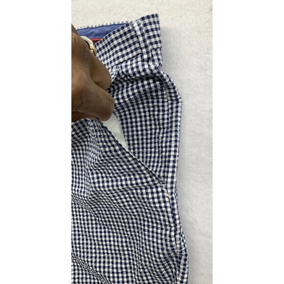 Linea Uomo Bermuda Shorts Check Men Size 48 Blue White Slash Pockets Lightweight - Picture 9 of 14